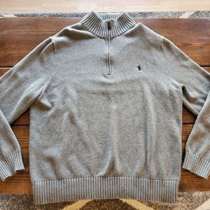Polo Ralph Lauren Mens Half Zip Sweater Gray XL